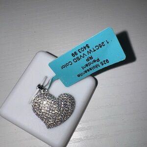 925 Moissanite Heart Pendant